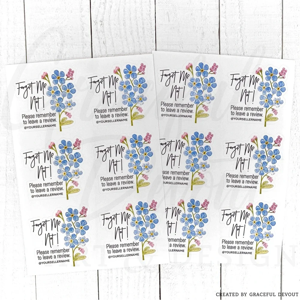 Forget Me Not! - 2" (inches) (48ct.) Stickers - Picture 6 of 8